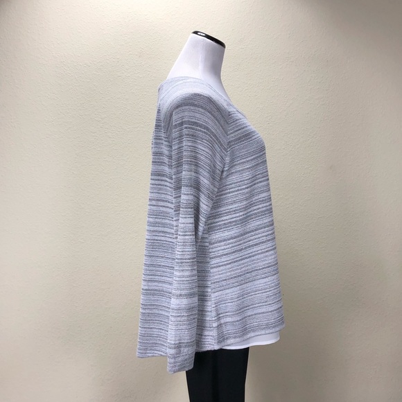 Cide Bleu Gray & White Striped Split Back Sweater - Picture 4 of 8